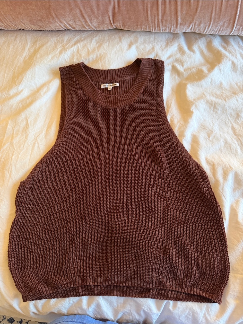 Reformation Brown Knit Sweater Tank